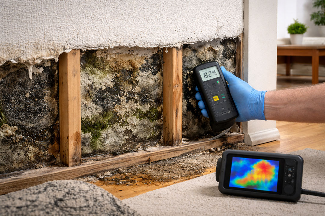Mold behind walls
