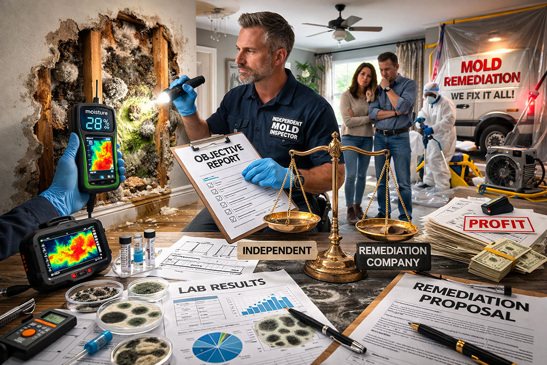 Independent Mold Inspection vs For Profit Mold Remediation